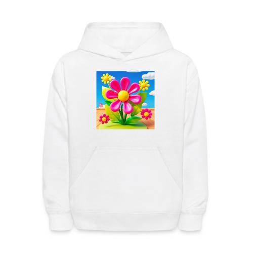 Pink Floral Peace | Sky & Nature Design - Kids' Hoodie