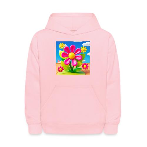 Pink Floral Peace | Sky & Nature Design - Kids' Hoodie