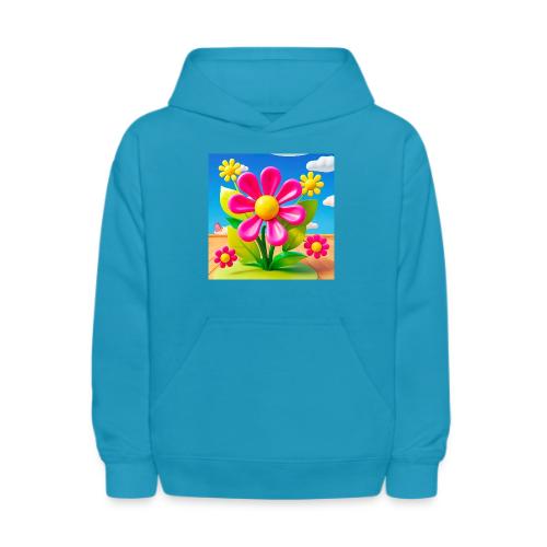 Pink Floral Peace | Sky & Nature Design - Kids' Hoodie