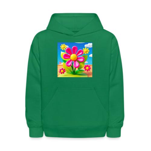 Pink Floral Peace | Sky & Nature Design - Kids' Hoodie