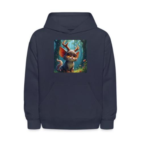 Magical Forest Creature with Deer Horns - Kids' Hoodie