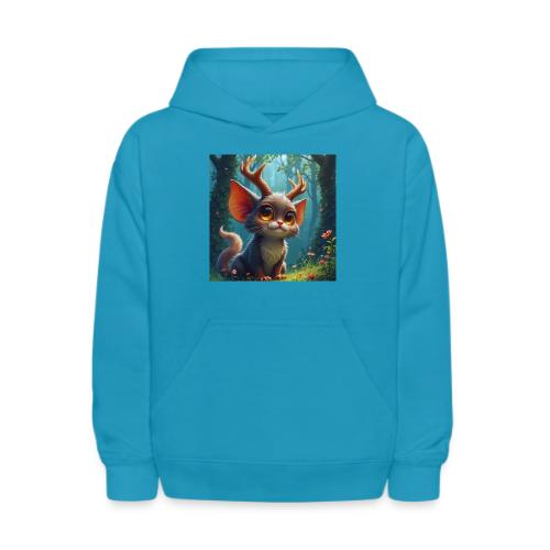 Magical Forest Creature with Deer Horns - Kids' Hoodie