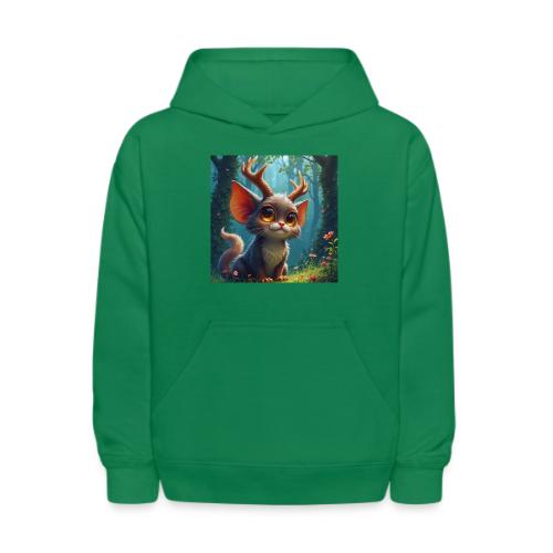 Magical Forest Creature with Deer Horns - Kids' Hoodie