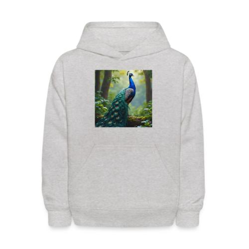 Majestic Peacock in Enchanted Forest - Kids' Hoodie