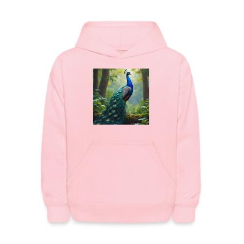 Majestic Peacock in Enchanted Forest - Kids' Hoodie
