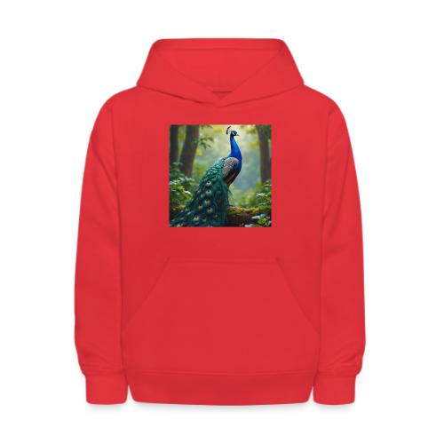 Majestic Peacock in Enchanted Forest - Kids' Hoodie
