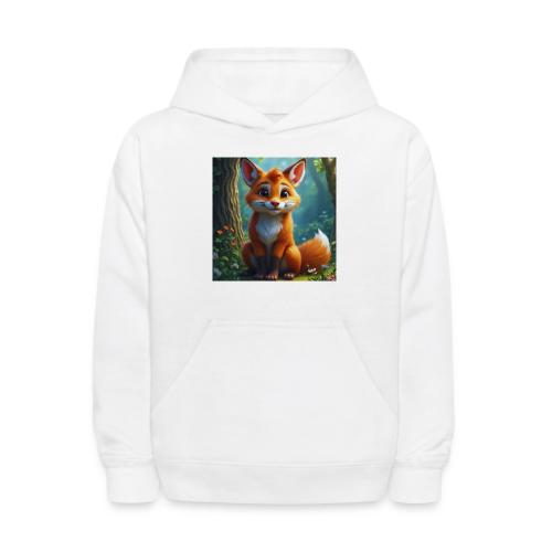 Magical fantasy fox in enchanted forest scene - Kids' Hoodie