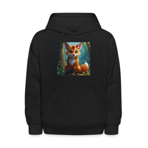 Magical fantasy fox in enchanted forest scene - Kids' Hoodie