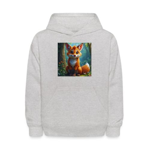 Magical fantasy fox in enchanted forest scene - Kids' Hoodie