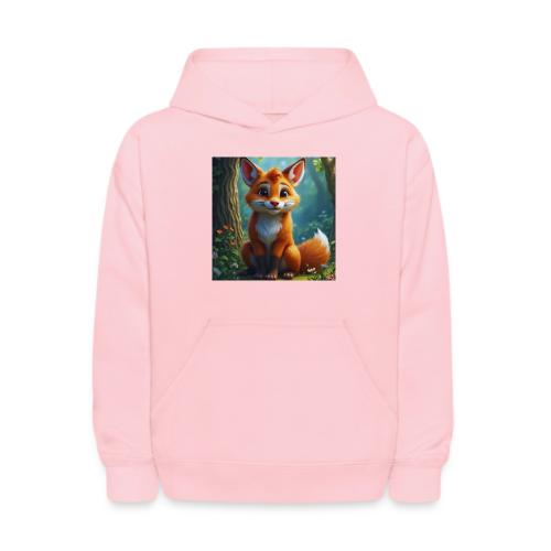 Magical fantasy fox in enchanted forest scene - Kids' Hoodie