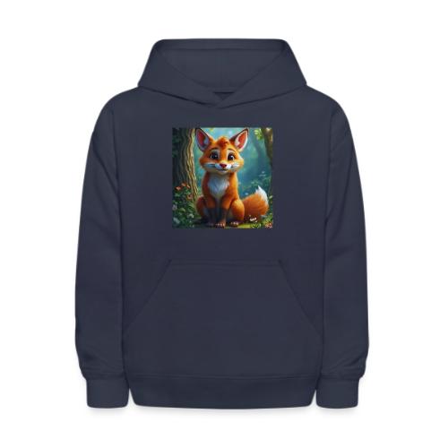 Magical fantasy fox in enchanted forest scene - Kids' Hoodie