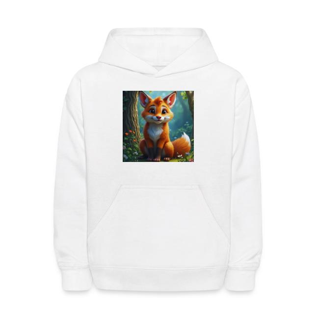 Magical fantasy fox in enchanted forest scene