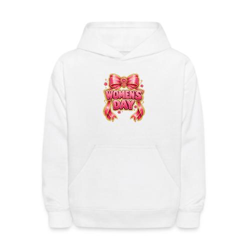Cute Pink Bow Women’s Day Feminist Symbol - Kids' Hoodie