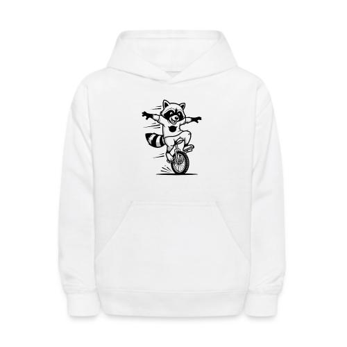 Unicycle Fox Cartoon - Kids' Hoodie