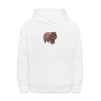 Hand drawn Little standing tubby Wombat - Kids' Hoodie - white - Front