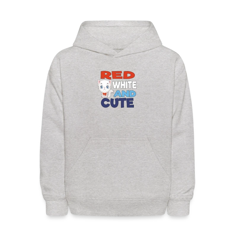 Cute Cat Red White Cute Cat Shirt 081019 - Kids' Hoodie