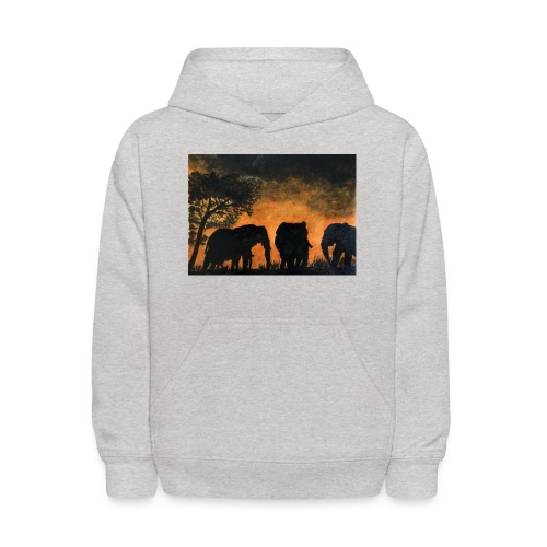 Elephants at sunset - Kids' Hoodie