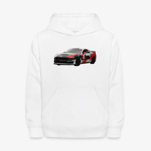 Red White and Black Mustang Racecar - Kids' Hoodie