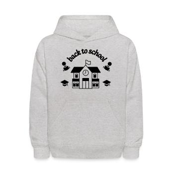 back to school - Kids' Hoodie - heather gray - Front