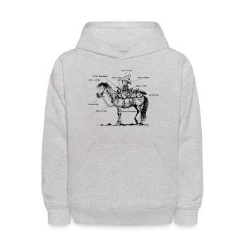 Thelwell Learning Western Riding - Kids' Hoodie - heather gray - Front