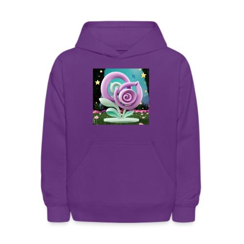 Lila Bloom | Double Floral Eco-Inspired Art - Kids' Hoodie