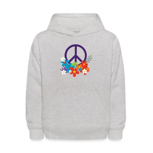 Hippie Peace Design avec des fleurs - Molleton à capuche pour enfants