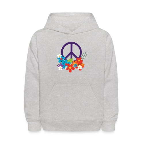 Hippie Peace Design With Flowers - Kids' Hoodie