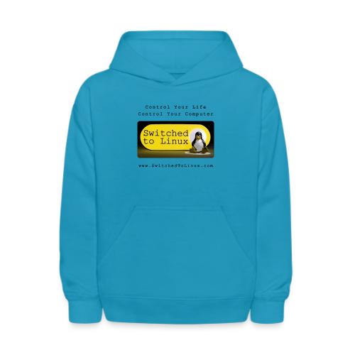 Switched to Linux Logo with Black Text - Kids' Hoodie