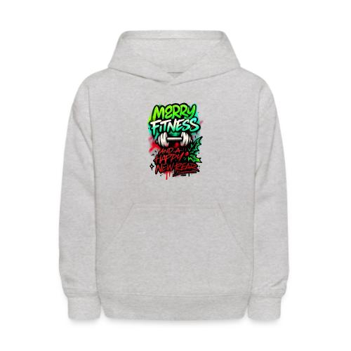 Merry Fitness Christmas Gym Humor - Kids' Hoodie