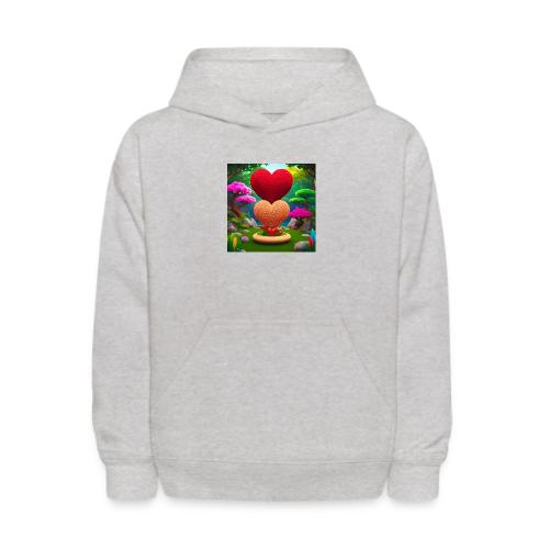 Double Heart, fantasy, nature and fantasy - Kids' Hoodie