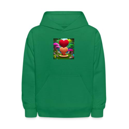 Double Heart, fantasy, nature and fantasy - Kids' Hoodie