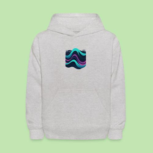 Abstract Wavy Ocean Pattern - Kids' Hoodie