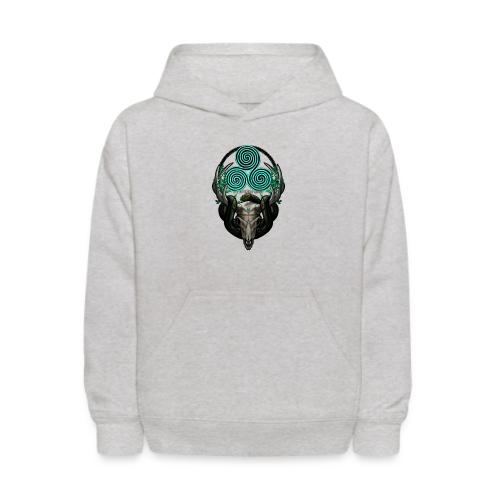 The Antlered Crown (White Text) - Kids' Hoodie