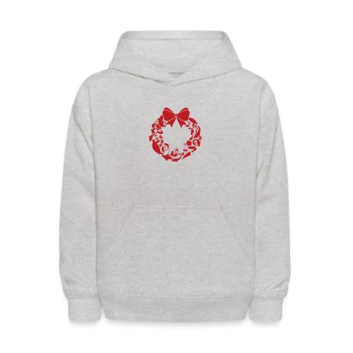 Christmas Season Wreath, Red - Kids' Hoodie