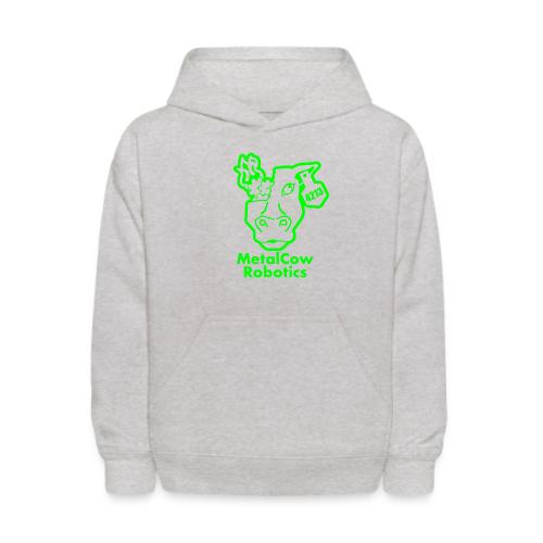 MetalCowLogo GreenOutline - Kids' Hoodie
