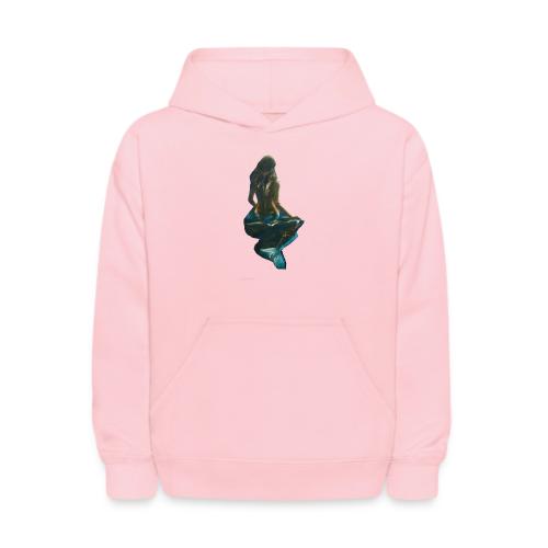 Midnight Mermaid on a rock - Kids' Hoodie