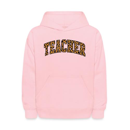 Leopard Print Teacher Typography - Kids' Hoodie