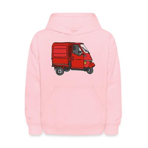 Red tricycle transporter, old three-wheeled van - Kids' Hoodie