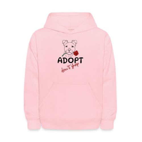 Retro Adopt Dont Shop Cute Puppy Rose Tee - Kids' Hoodie