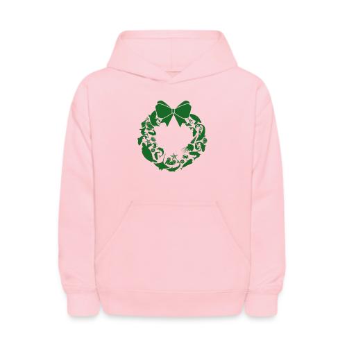 Christmas Season Wreath, Green - Kids' Hoodie