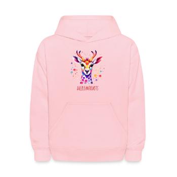 Colorful Dotty Deer Design - Kids' Hoodie - pink - Front