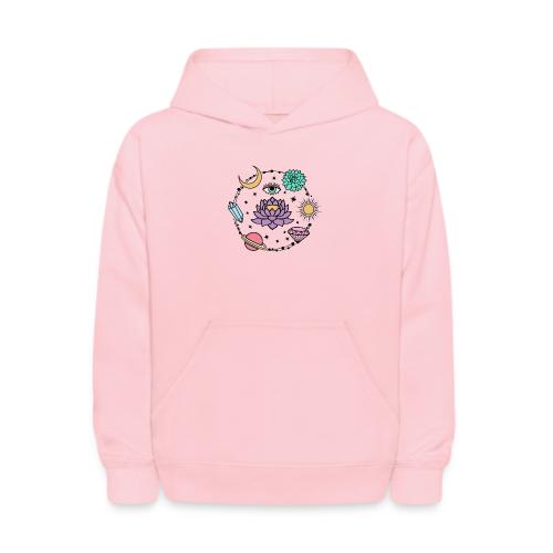Healing Crystal, Moon, Flower, Sun - Kids' Hoodie