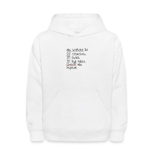 Abs Workout List - Kids' Hoodie