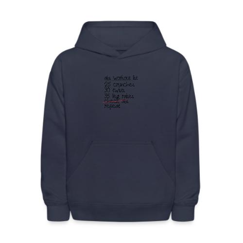 Abs Workout List - Kids' Hoodie