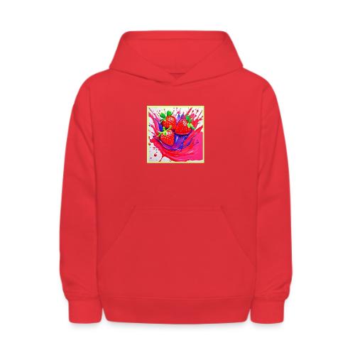 Vibrant Strawberry Splash - Kids' Hoodie