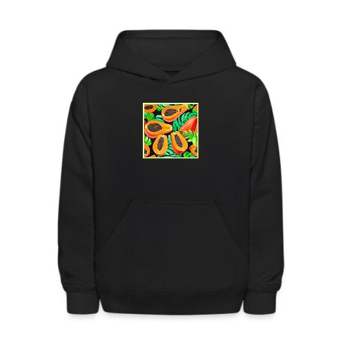 Papaya and Leaves Fresh Pattern - Kids' Hoodie