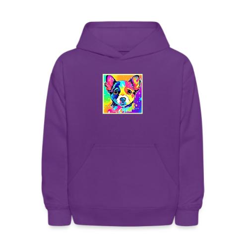 Vivid Puppy Vibes Art Design - Kids' Hoodie