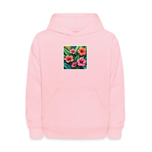 Tropical Hibiscus Bloom Artistry - Kids' Hoodie