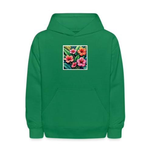 Tropical Hibiscus Bloom Artistry - Kids' Hoodie