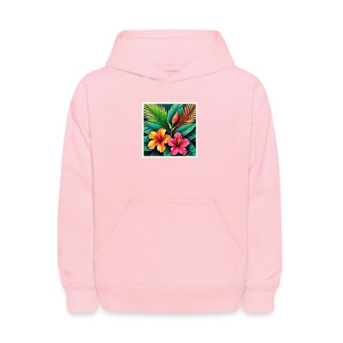 Tropical Hibiscus Bloom Art - Kids' Hoodie